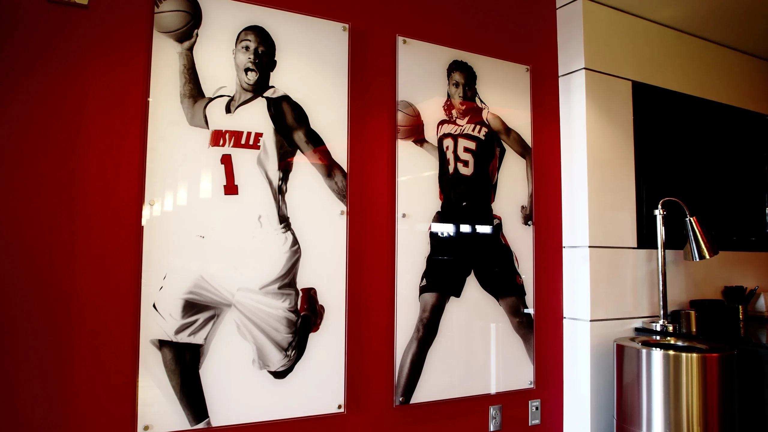 Louisville basketball prints in suite