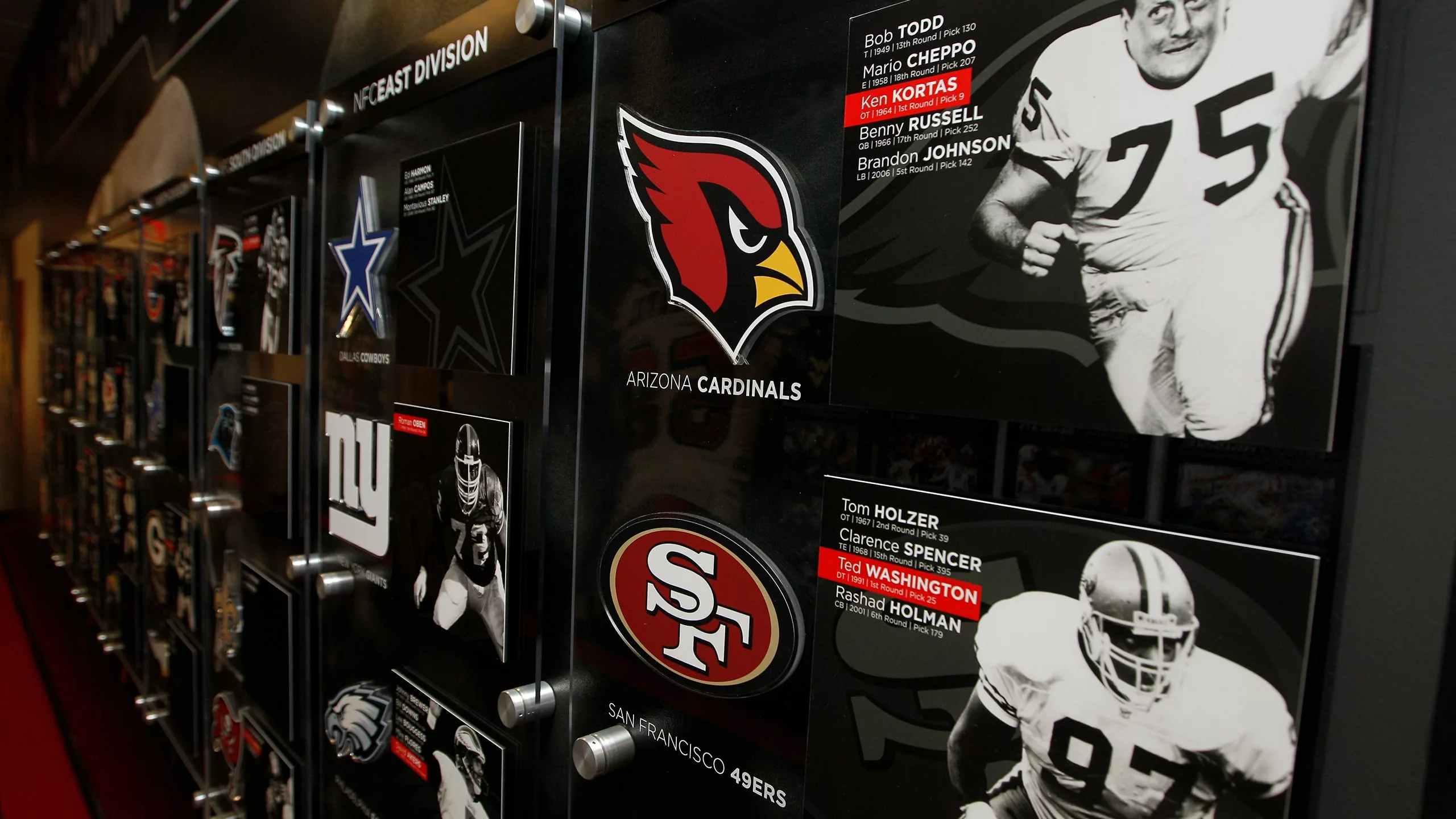 Louisville Football players in the NFL display