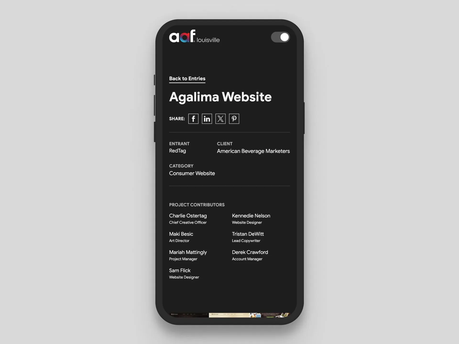 american advertising federation showcase mobile entry