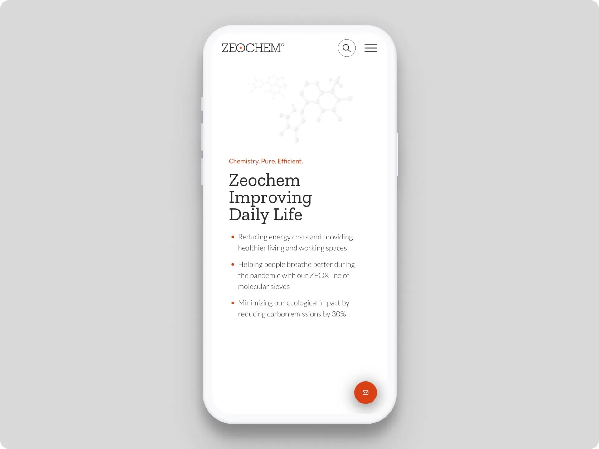 wordpress responsive design, mobile, zeochem homepage